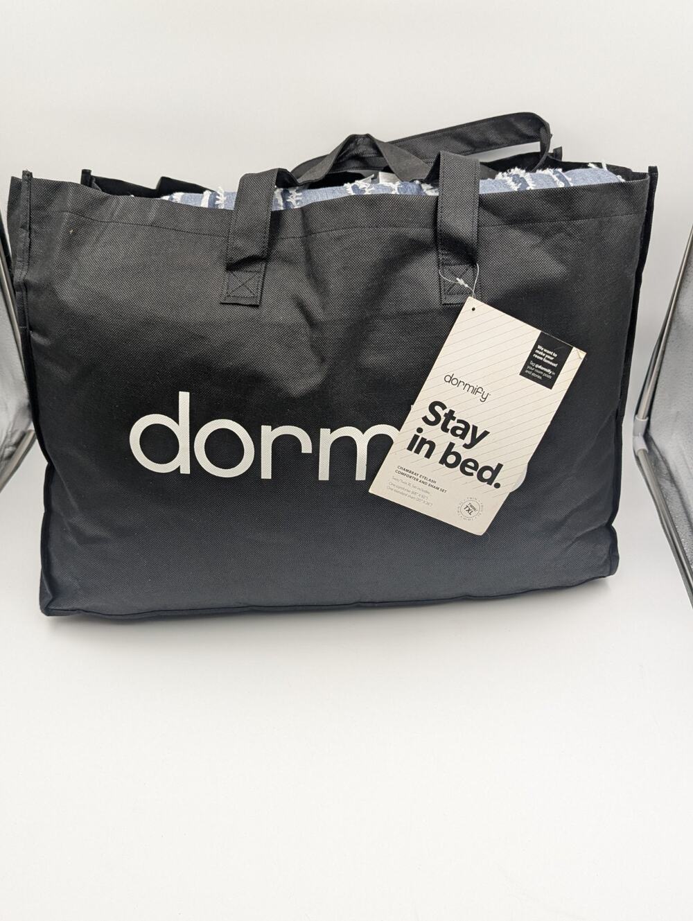 Dormify Chambray Eyelash Twin/Twin XL Comforter & Sham Set With Carry Bag